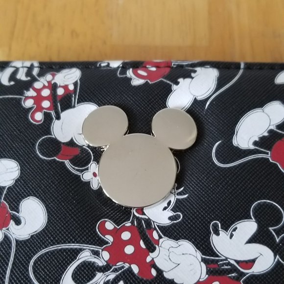 Disney Bioworld Mickey Mouse Mini Mouse Zip Around Wallet - Picture 2 of 9